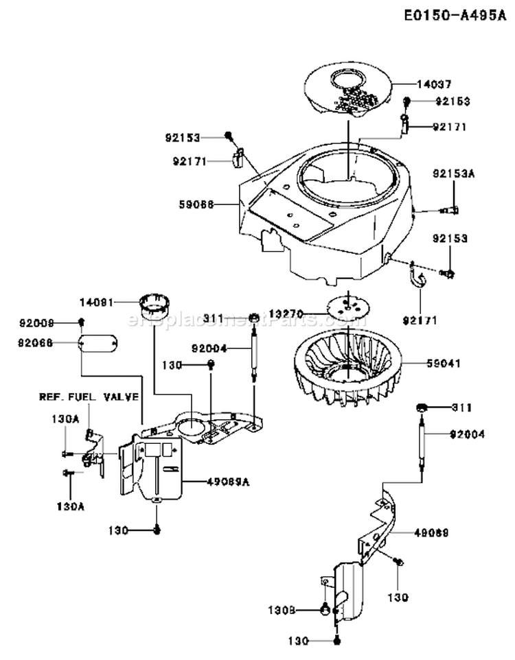 Page D Diagram and Parts List for FH381V AS08 Kawasaki Engine