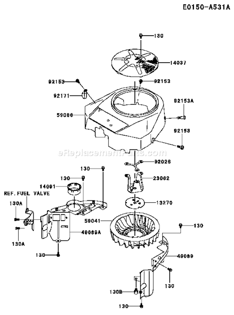 Page D Diagram and Parts List for FH381V AS09 Kawasaki Engine