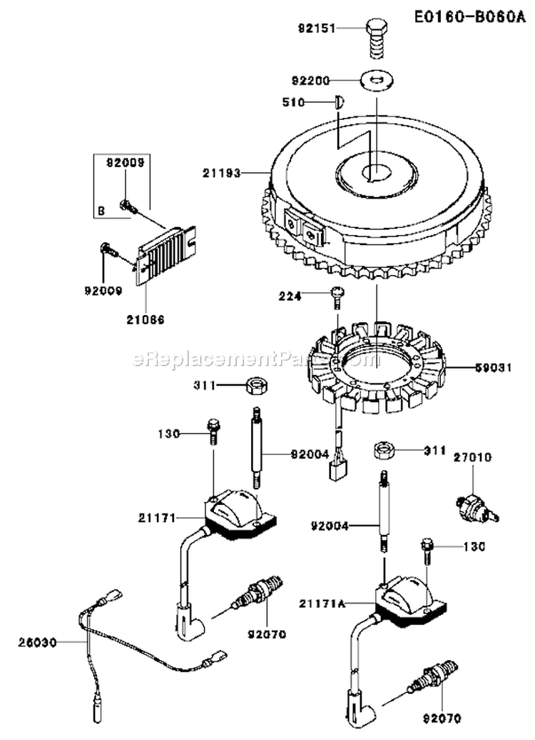 Page F Diagram and Parts List for FH381V BS11 Kawasaki Engine