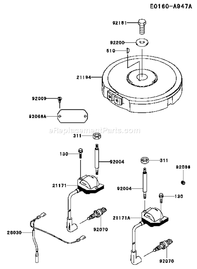 Page F Diagram and Parts List for FH381V BS22 Kawasaki Engine