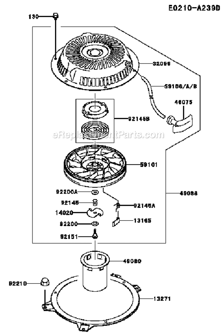 Page K Diagram and Parts List for FH381V CS07 Kawasaki Engine