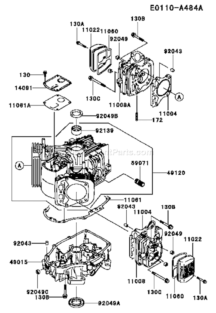 Page E Diagram and Parts List for FH381V BS27 Kawasaki Engine