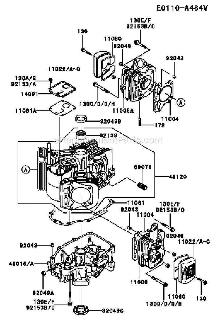 Page E Diagram and Parts List for FH381V DS01 Kawasaki Engine