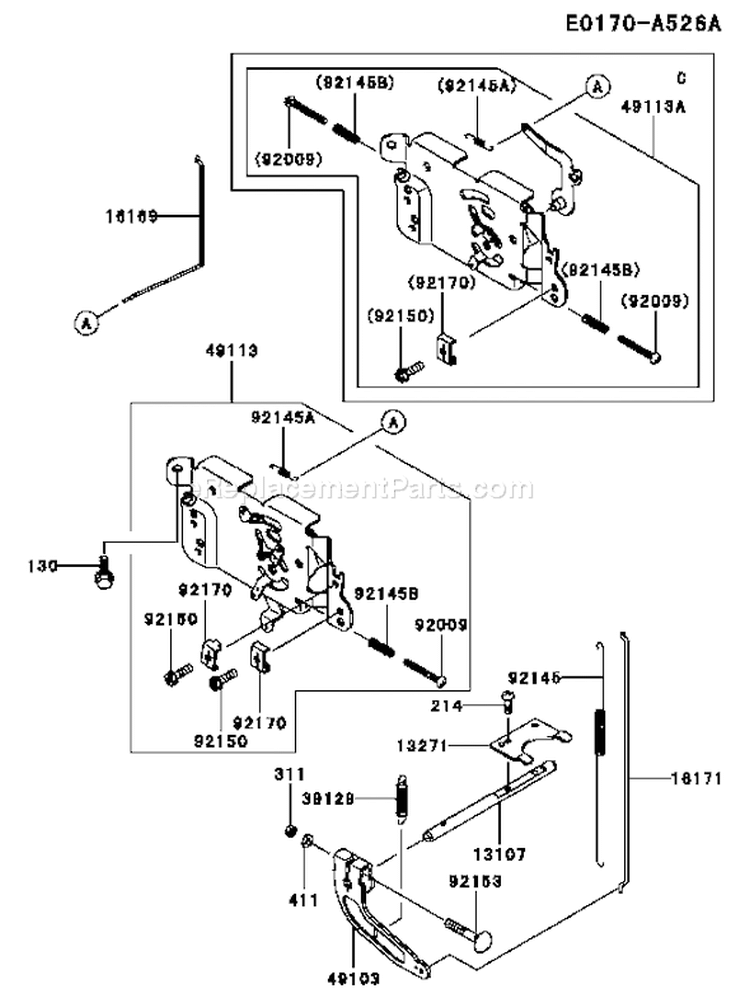 Page C Diagram and Parts List for FH381V CS04 Kawasaki Engine