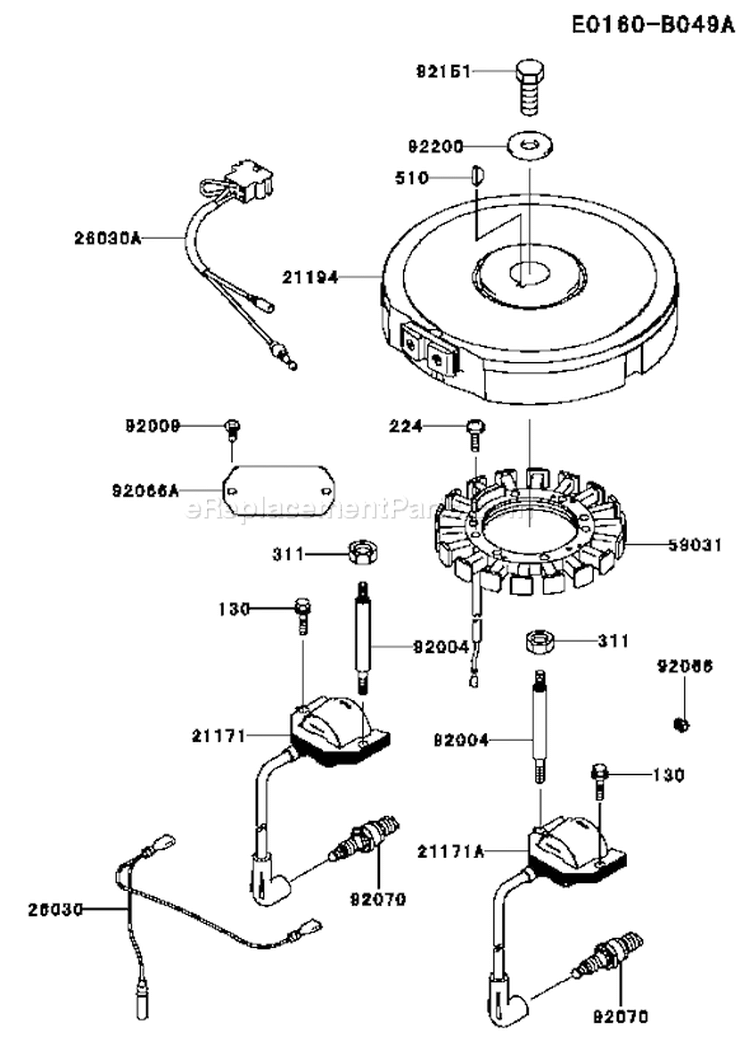 Page F Diagram and Parts List for FH381V CS04 Kawasaki Engine