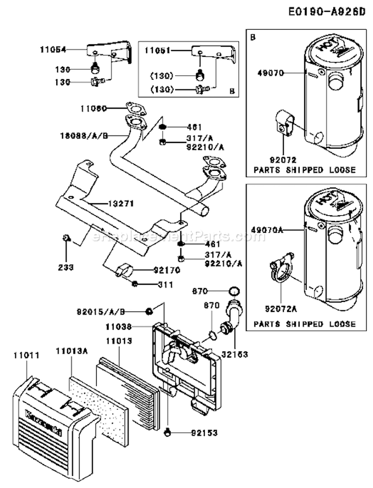 Page A Diagram and Parts List for FH381V CS06 Kawasaki Engine
