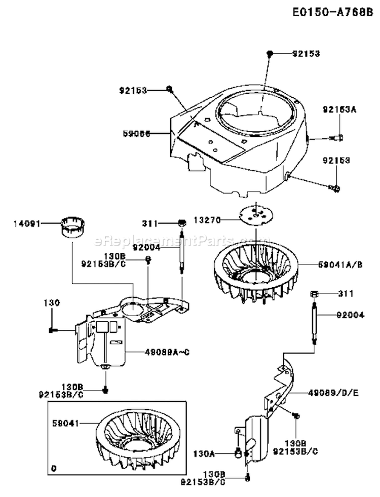 Page D Diagram and Parts List for FH381V DS10 Kawasaki Engine