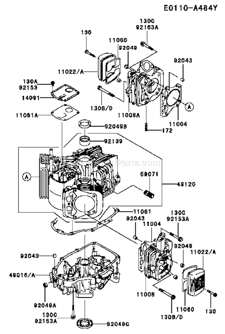 Page E Diagram and Parts List for FH381V DS12 Kawasaki Engine