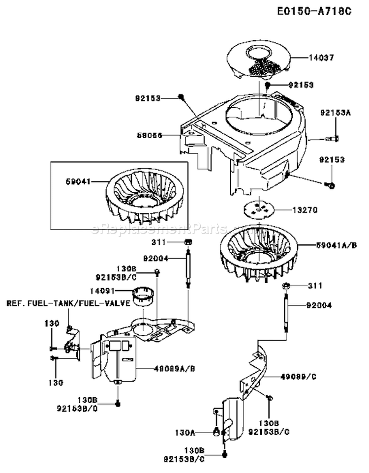 Page D Diagram and Parts List for FH381V DS21 Kawasaki Engine