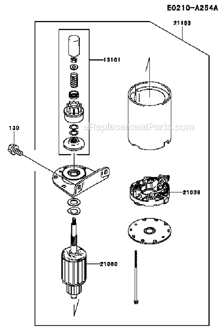 Page K Diagram and Parts List for FH430V AS01 Kawasaki Engine