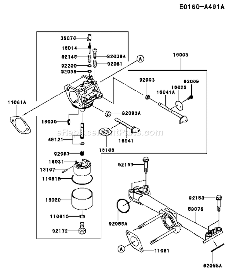 Page B Diagram and Parts List for FH430V AS01 Kawasaki Engine