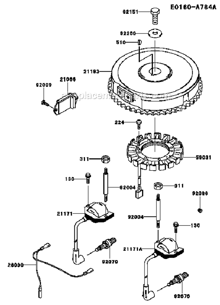 Page F Diagram and Parts List for FH430V AS01 Kawasaki Engine