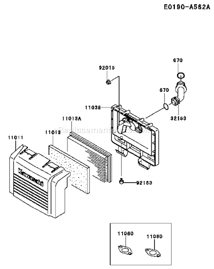 Page A Diagram and Parts List for FH430V AS04 Kawasaki Engine