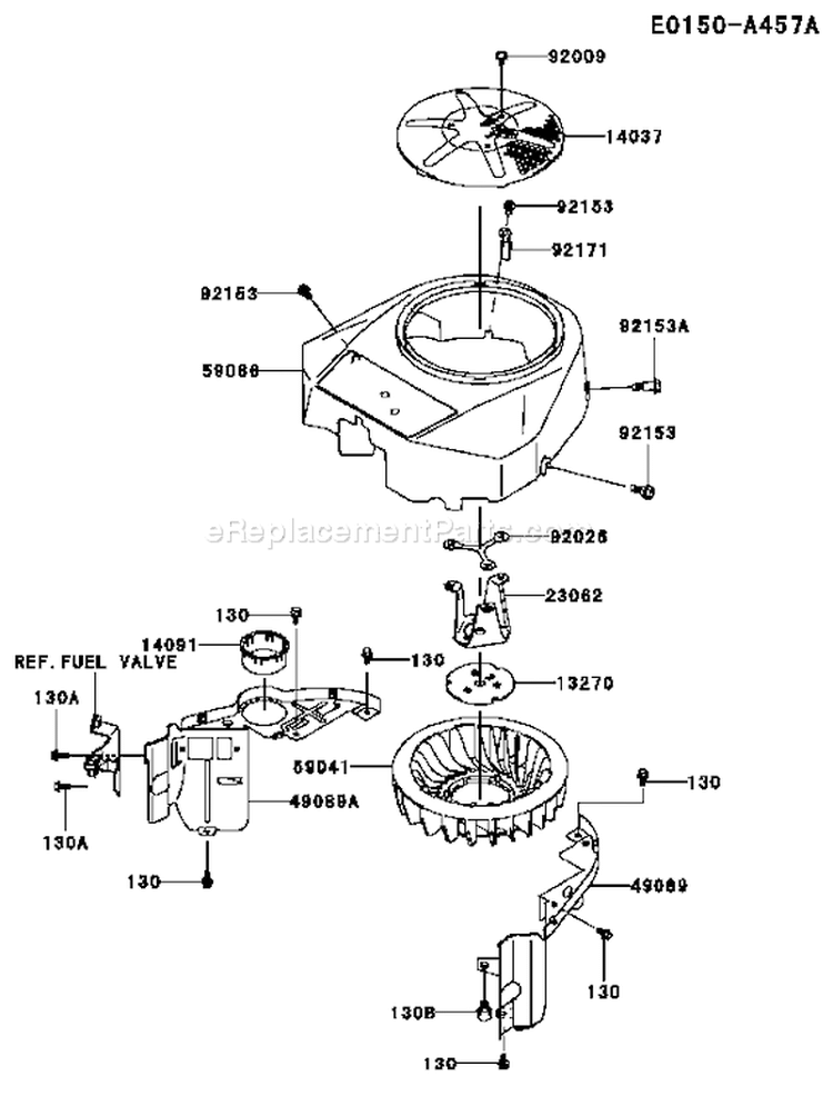 Page D Diagram and Parts List for FH430V AS04 Kawasaki Engine