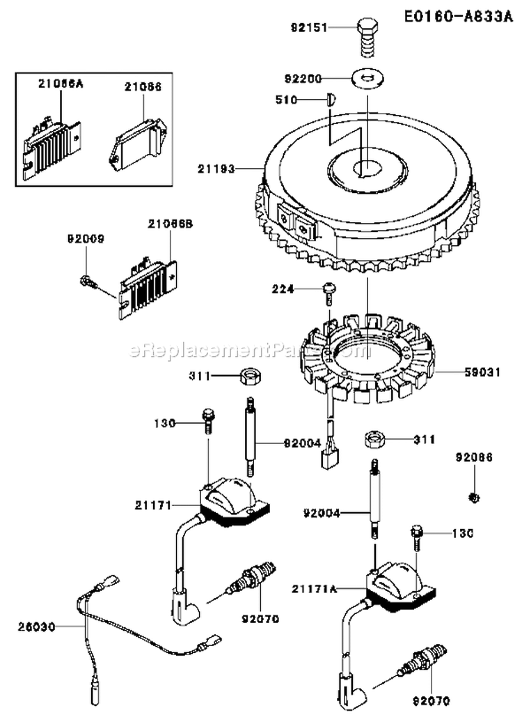 Page F Diagram and Parts List for FH430V AS07 Kawasaki Engine