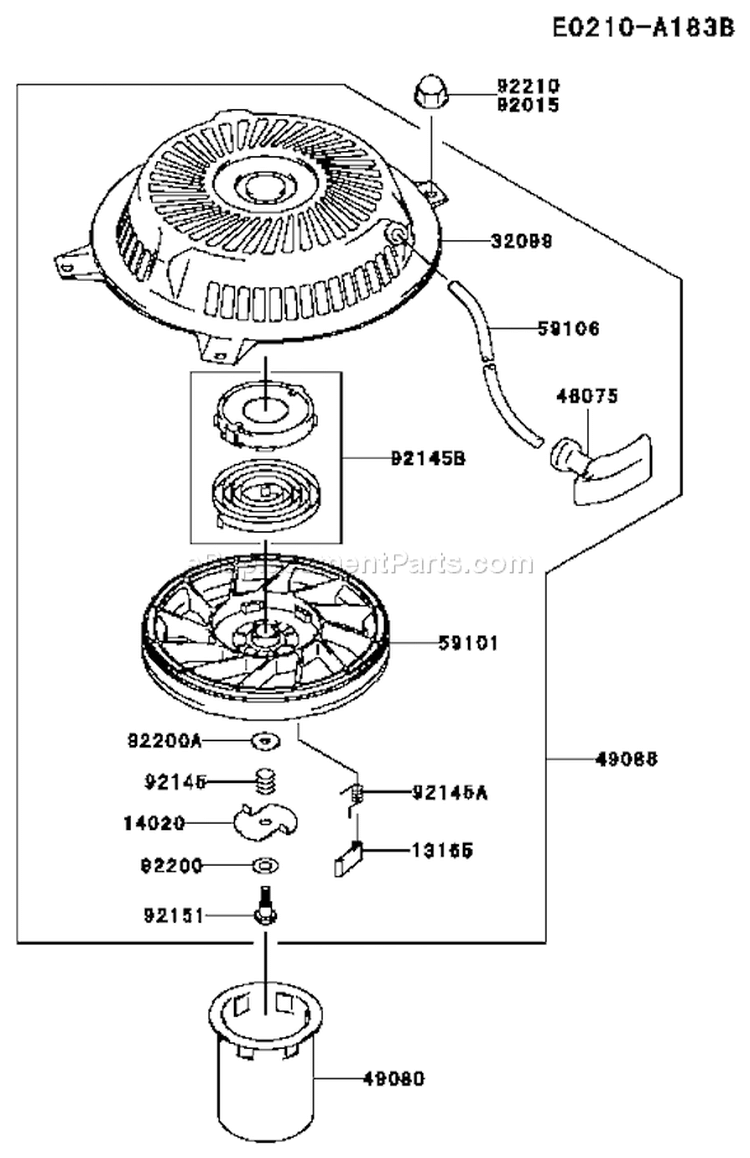 Page K Diagram and Parts List for FH430V AS08 Kawasaki Engine