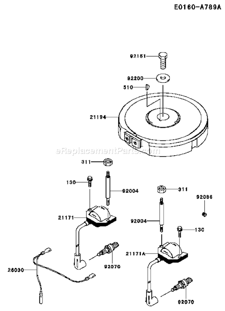 Page F Diagram and Parts List for FH430V AS08 Kawasaki Engine