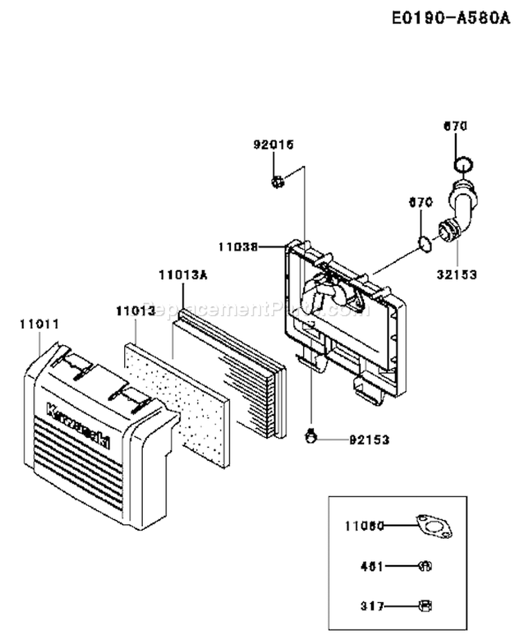 Page A Diagram and Parts List for FH430V AS09 Kawasaki Engine