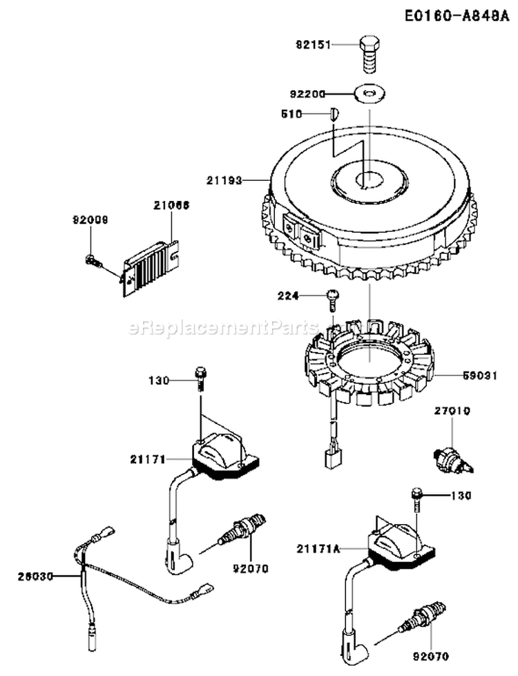 Page F Diagram and Parts List for FH430V AS12 Kawasaki Engine