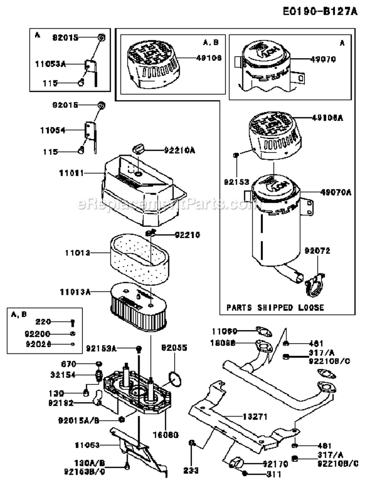 Page A Diagram and Parts List for FH430V AS33 Kawasaki Engine