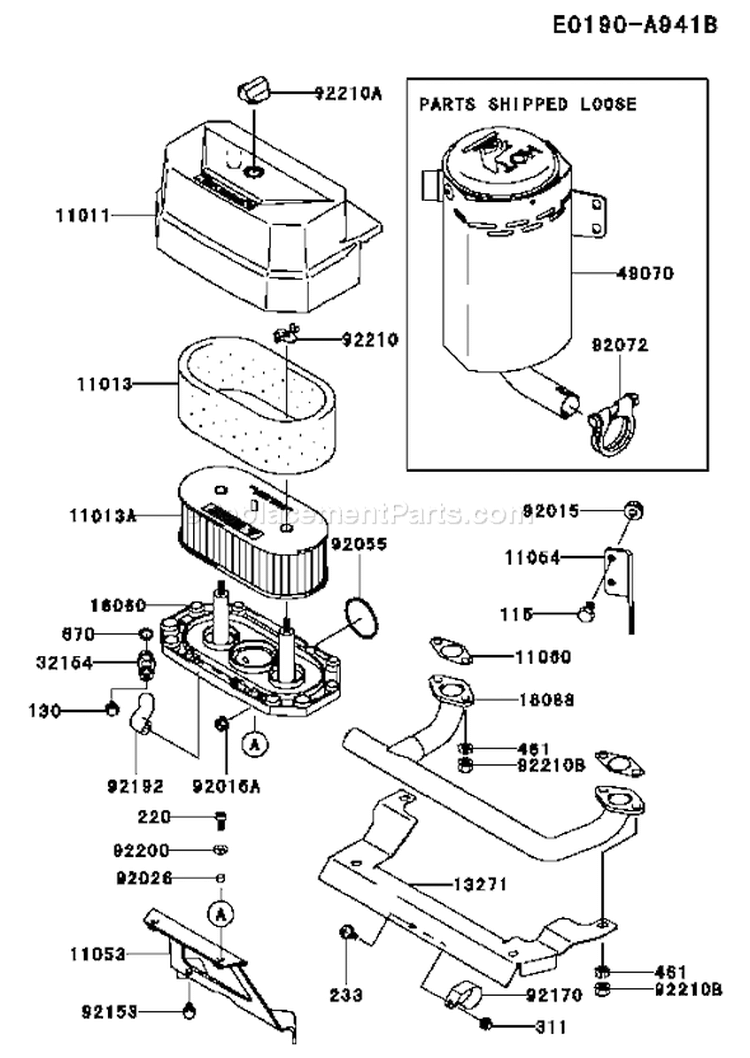 Page A Diagram and Parts List for FH430V AS39 Kawasaki Engine