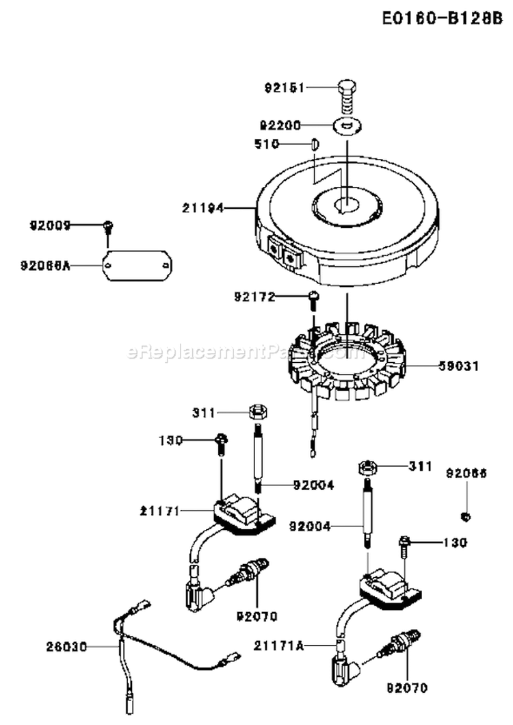 Page F Diagram and Parts List for FH430V AS39 Kawasaki Engine