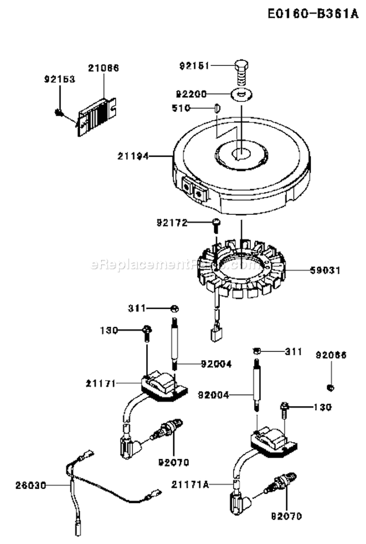Page F Diagram and Parts List for FH430V AS40 Kawasaki Engine