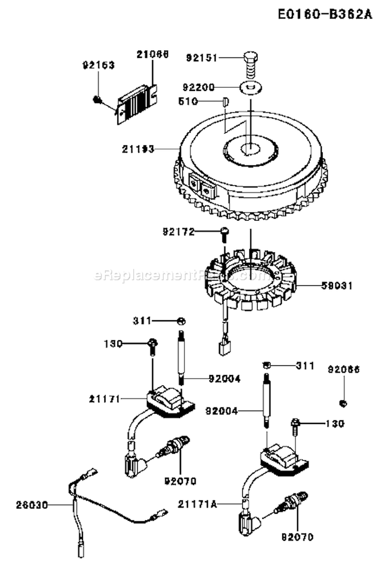 Page F Diagram and Parts List for FH430V AS41 Kawasaki Engine