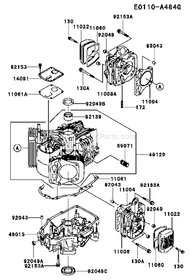 Page E Diagram and Parts List for FH430V AW00 Kawasaki Engine