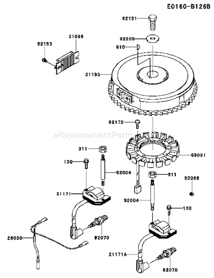 Page F Diagram and Parts List for FH430V AW00 Kawasaki Engine