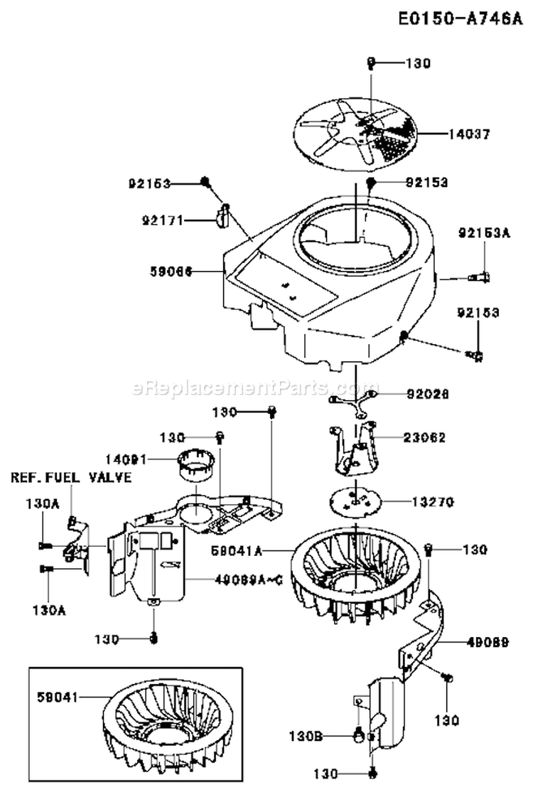 Page D Diagram and Parts List for FH430V BS04 Kawasaki Engine