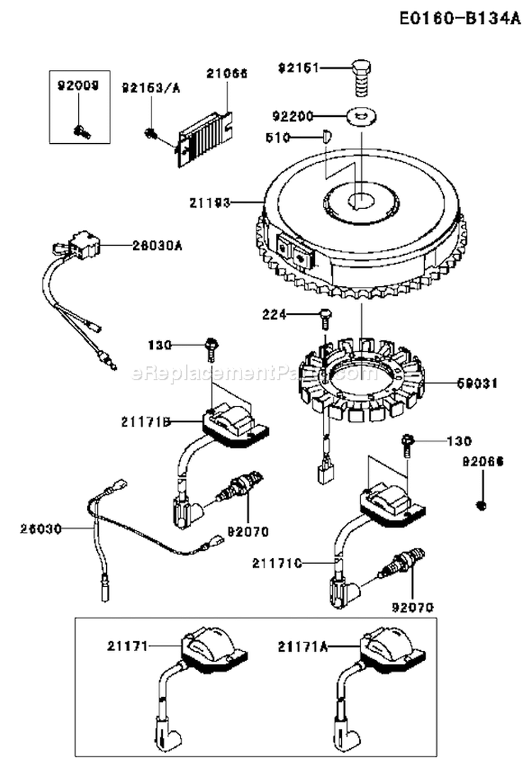 Page F Diagram and Parts List for FH430V BS04 Kawasaki Engine