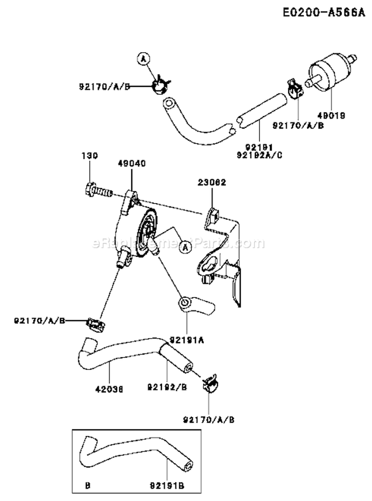 Page G Diagram and Parts List for FH430V BS04 Kawasaki Engine