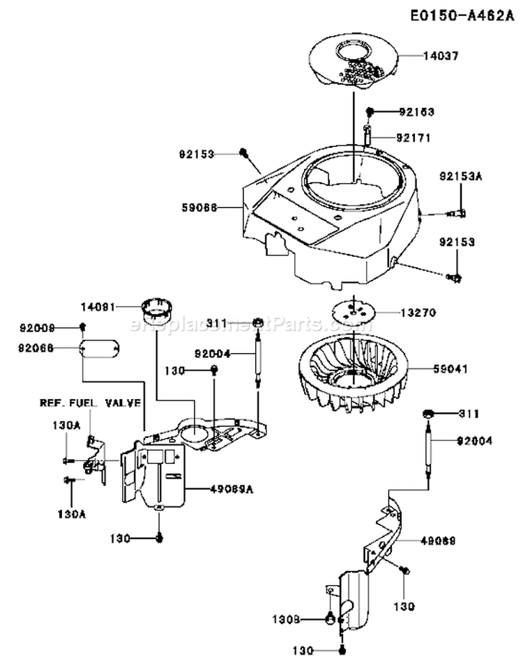 Page D Diagram and Parts List for FH430V BS06 Kawasaki Engine
