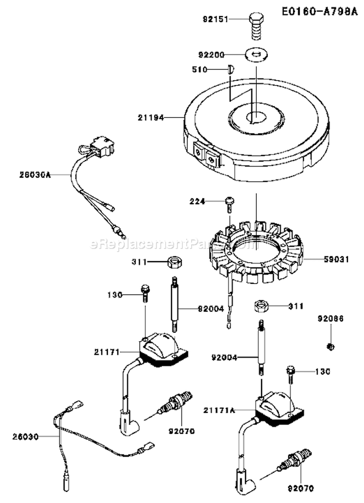 Page F Diagram and Parts List for FH430V BS06 Kawasaki Engine