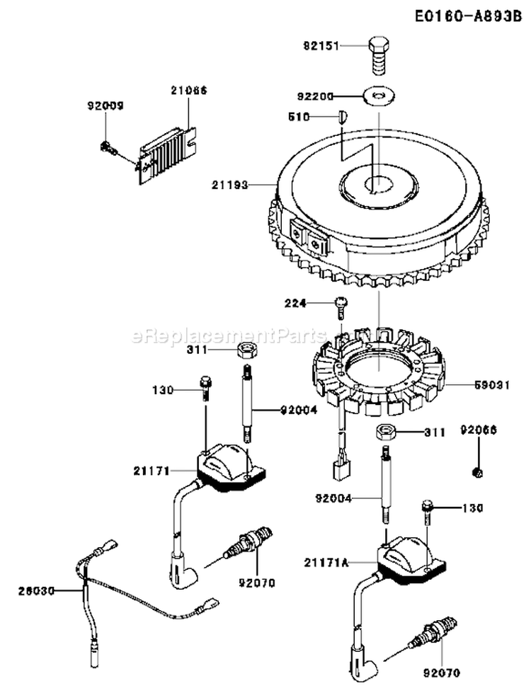 Page F Diagram and Parts List for FH430V AS20 Kawasaki Engine