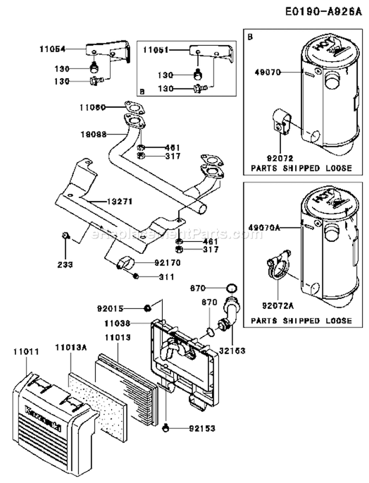 Page A Diagram and Parts List for FH381V CS08 Kawasaki Engine
