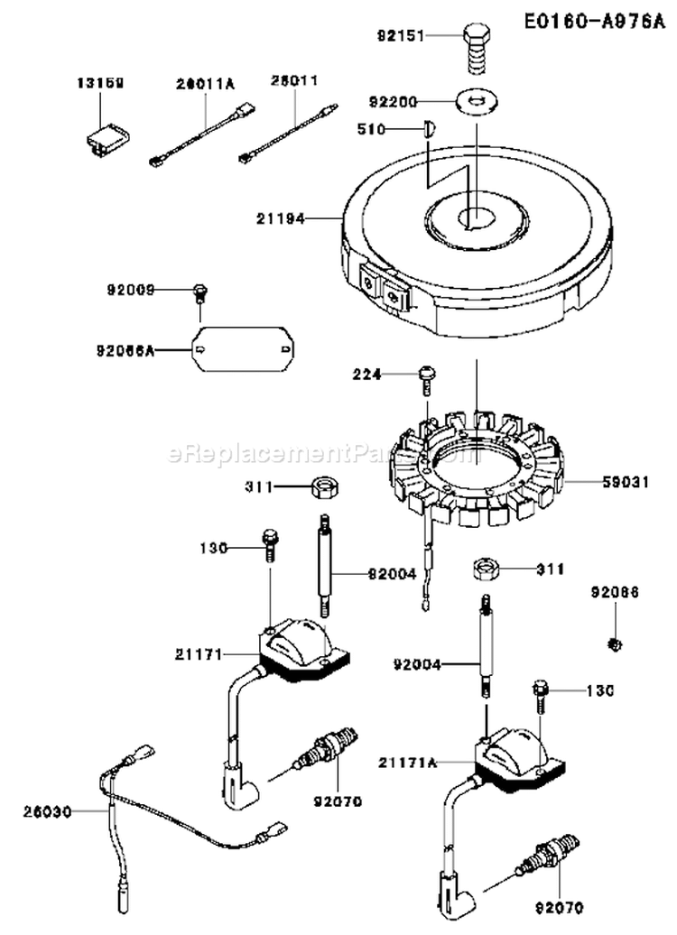 Page F Diagram and Parts List for FH430V BS10 Kawasaki Engine