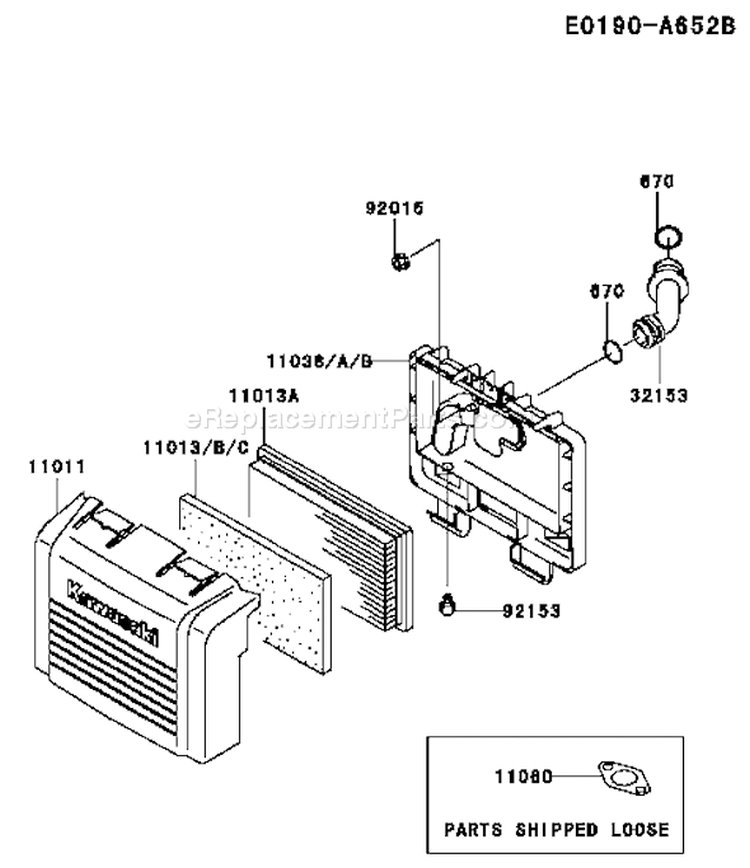 Page A Diagram and Parts List for FH430V AS11 Kawasaki Engine