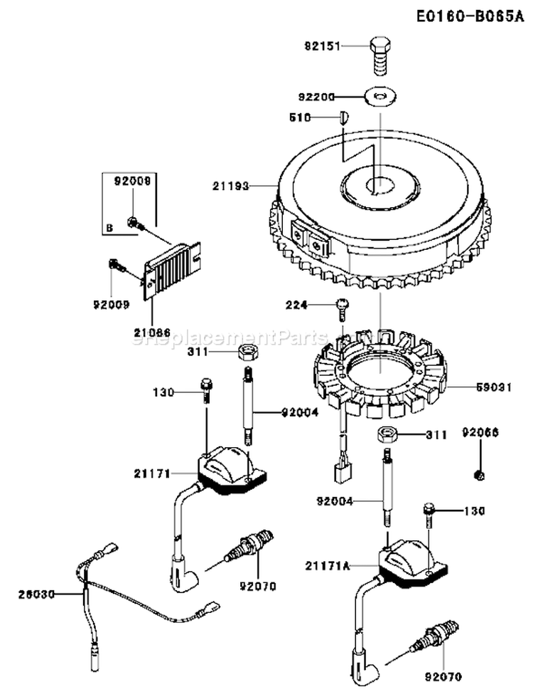 Page F Diagram and Parts List for FH381V BS20 Kawasaki Engine