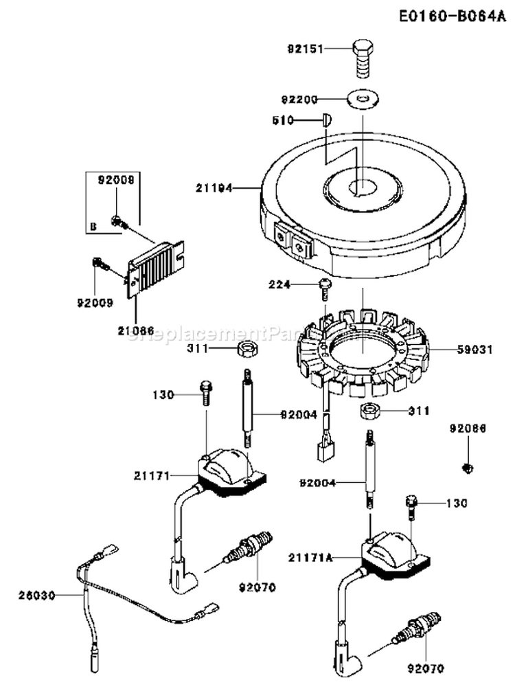 Page F Diagram and Parts List for FH430V BS14 Kawasaki Engine