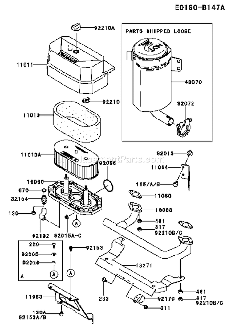 Page A Diagram and Parts List for FH430V BS34 Kawasaki Engine