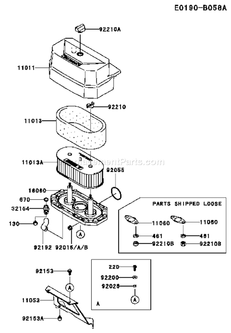 Page A Diagram and Parts List for FH430V AS36 Kawasaki Engine