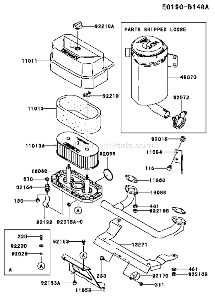 Page A Diagram and Parts List for FH430V AS38 Kawasaki Engine