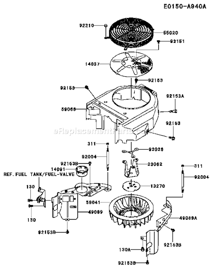 Page D Diagram and Parts List for FH430V AS38 Kawasaki Engine