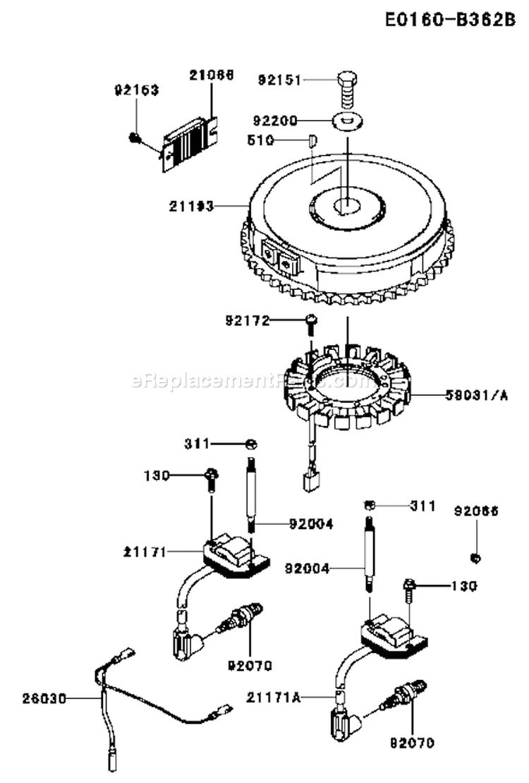 Page F Diagram and Parts List for FH430V AS38 Kawasaki Engine