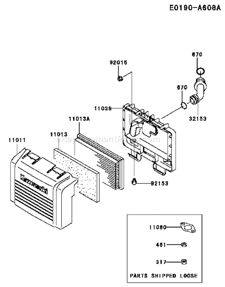 Page A Diagram and Parts List for FH430V AS12 Kawasaki Engine