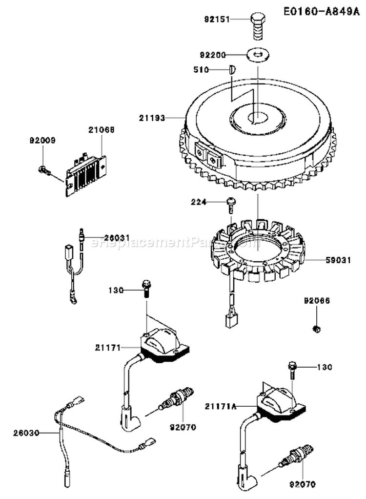 Page F Diagram and Parts List for FH430V AS50 Kawasaki Engine