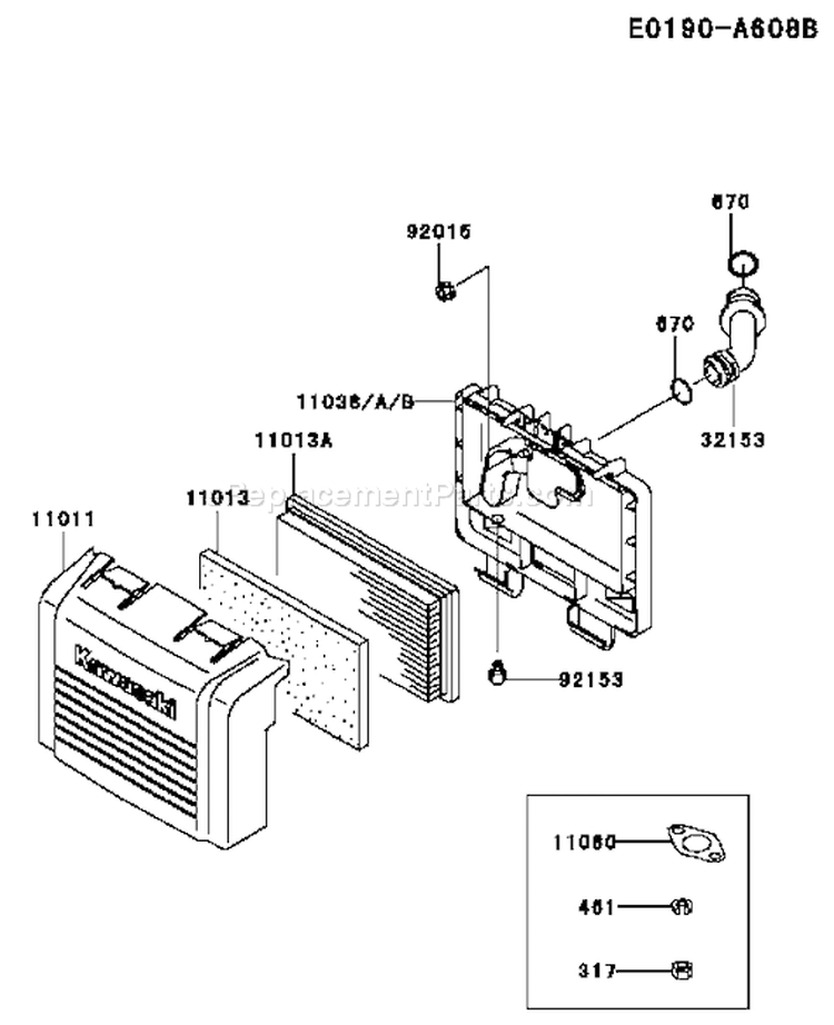 Page A Diagram and Parts List for FH430V BS51 Kawasaki Engine