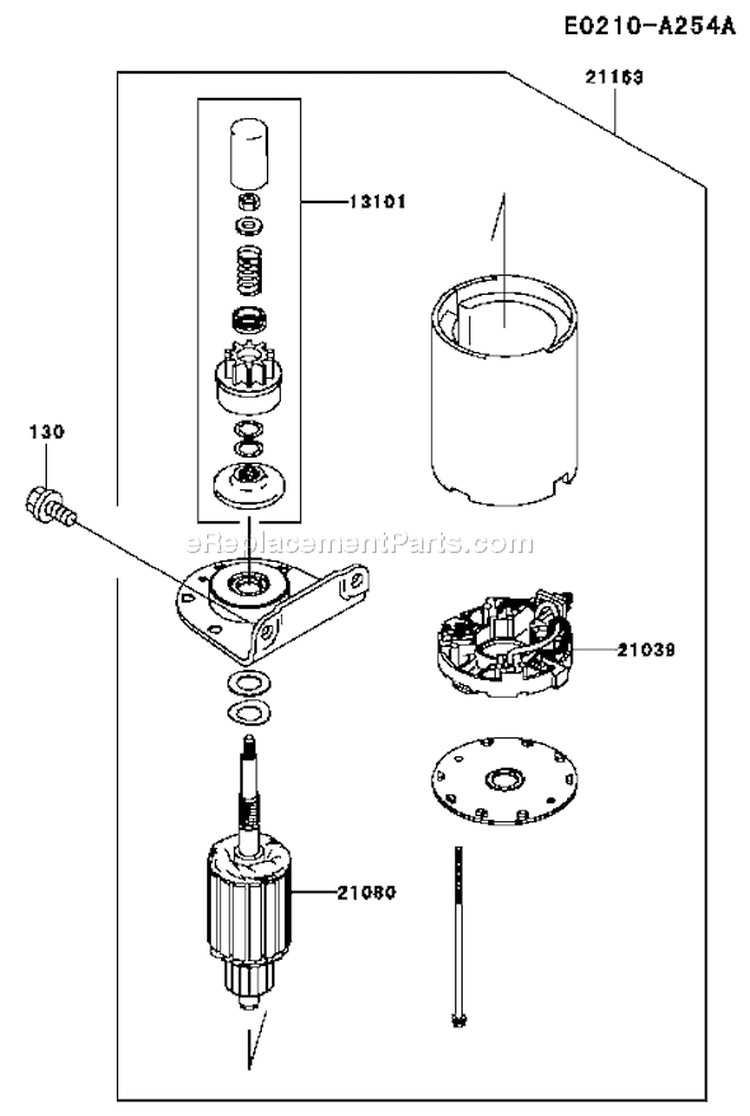 Page K Diagram and Parts List for FH430V AS05 Kawasaki Engine